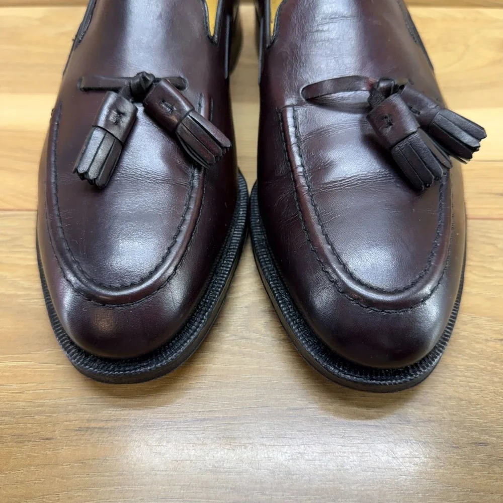 Johnston & Murphy Aristocraft Tassel Loafer Mens 9.5 D/B Burgundy Leather Dress